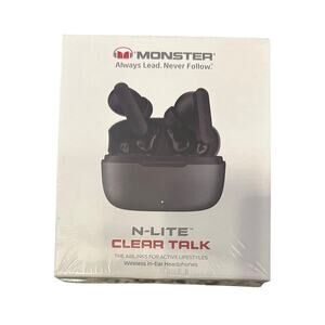 NEW Monster N-Lite Clear Talk Wireless In-Ear Headphones Bluetooth Waterproof